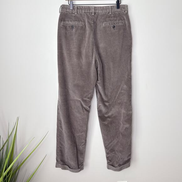 Brooks Brothers Elliot Fit Pleated Wide Whale Corduroy Pants 34x32 Cuffed Preppy - Picture 5 of 7